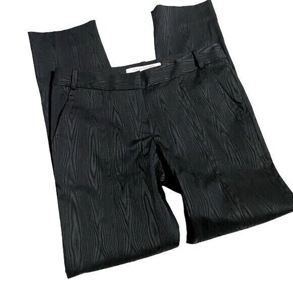 Diane von Furstenberg Pants Black Staple Career Textured Look Size 4 - Picture 1 of 10